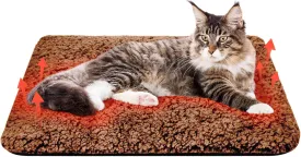 1 Pack Self Warming Cat Bed Pad Self Heating Cat Mat 16 x 20 Inch Cat Warmer Bed Mat for Feral and Indoor Washable Thermal Pet Kennel Pad with Anti-Slip Bottom(Brown)