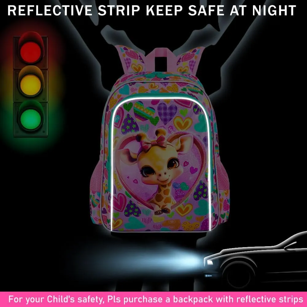16" Girls Backpack, 3Pcs Kids Bookbag with Lunch Box, School Backpacks for Elementary Preschool Kindergarten