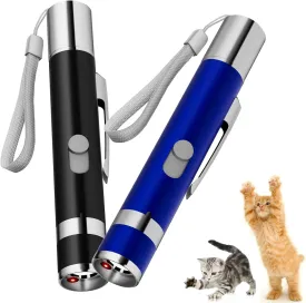 2-Piece Cat Toys Interactive for Indoor Cats, 7 Patterns, Rechargeable Cat Pointer Lights for Kitten Pet Dog Play Training Exercise, Blue and Black