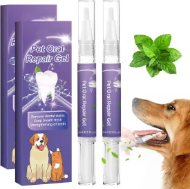 2Pcs Pet Oral Repair Gel, 20g Pet Oral Repair Gel for Dogs Cats Mint Breath Freshener Tooth Pen Removing Tartar Toothpaste for Dog, Cat