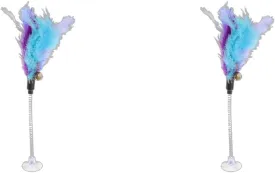 2Pcs Random Color Interactive for Feather for Feather Teaser with Suction Cup for Kitten for Play for Exercise Pet for Cats Feather Pet Supplies
