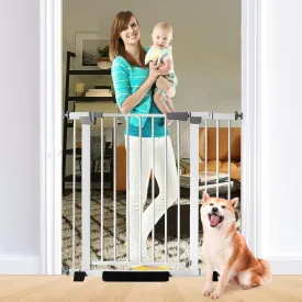 30 Inch Tall Baby Gate Auto Close Dog Gate Adjustable 29.92"-43.71" Wide Pressure Mounted Walk Through Swing Pet Gate for Doorways (29.92"-43.71" Wide)