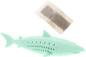 5pcs Cat Catnip Toy - Silicone Fish Shape Cat Teeth Cleaning Chew Toy for Interactive Kitten Play, Green, 6.3x1.7in
