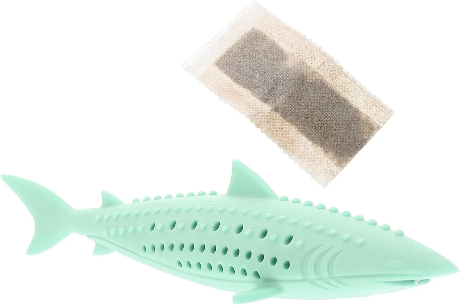5pcs Cat Catnip Toy - Silicone Fish Shape Cat Teeth Cleaning Chew Toy for Interactive Kitten Play, Green, 6.3x1.7in