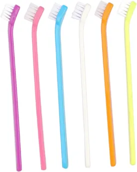 6Pcs Portable Pet Toothbrush for Dogs and Cats Durable Interdental Brushes for Oral Care with Pet Toothpaste Lightweight and Travel Friendly