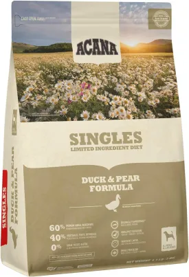 ACANA Singles Duck and Pear Recipe, 4.5lbs, Limited Ingredient Diet Dry Dog Food