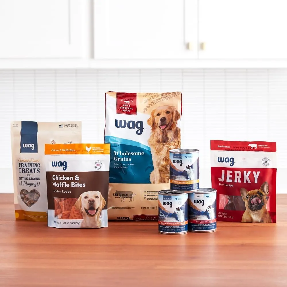 Amazon Brand - Wag Adult Premium Nutrition Dry Dog Food, Supports Stomach and Skin Health, Lamb and Brown Rice, 30 lb Bag