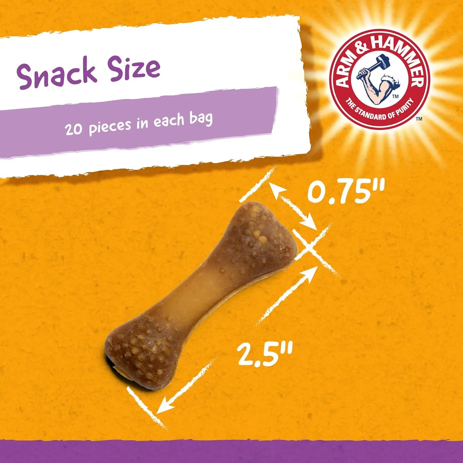 Arm & Hammer for Pets Nubbies Dental Treats for Dogs | Dental Chews Fight Bad Breath, Plaque & Tartar Without Brushing | Peanut Butter Flavor, 20 Count