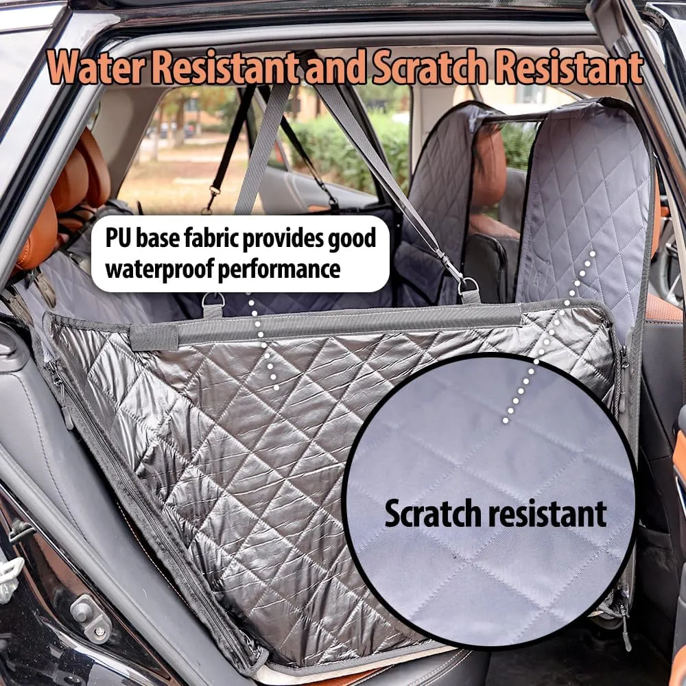 Back Seat Extender for Dogs Hard Bottom Hold 400lbs, 4 in1 Dog Car Seat Cover for Back Seat, Dog Car Hammock Waterproof Backseat Car Bed, Anti Dirt & Hair Pets for Car SUV, Truck