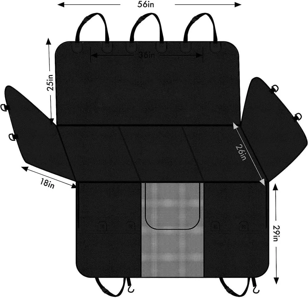 Back Seat Extender for Dogs Hard Bottom Hold 400lbs, 4 in1 Dog Car Seat Cover for Back Seat, Dog Car Hammock Waterproof Backseat Car Bed, Anti Dirt & Hair Pets for Car SUV, Truck