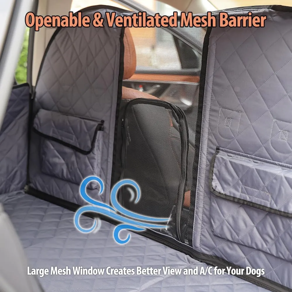 Back Seat Extender for Dogs Hard Bottom Hold 400lbs, 4 in1 Dog Car Seat Cover for Back Seat, Dog Car Hammock Waterproof Backseat Car Bed, Anti Dirt & Hair Pets for Car SUV, Truck