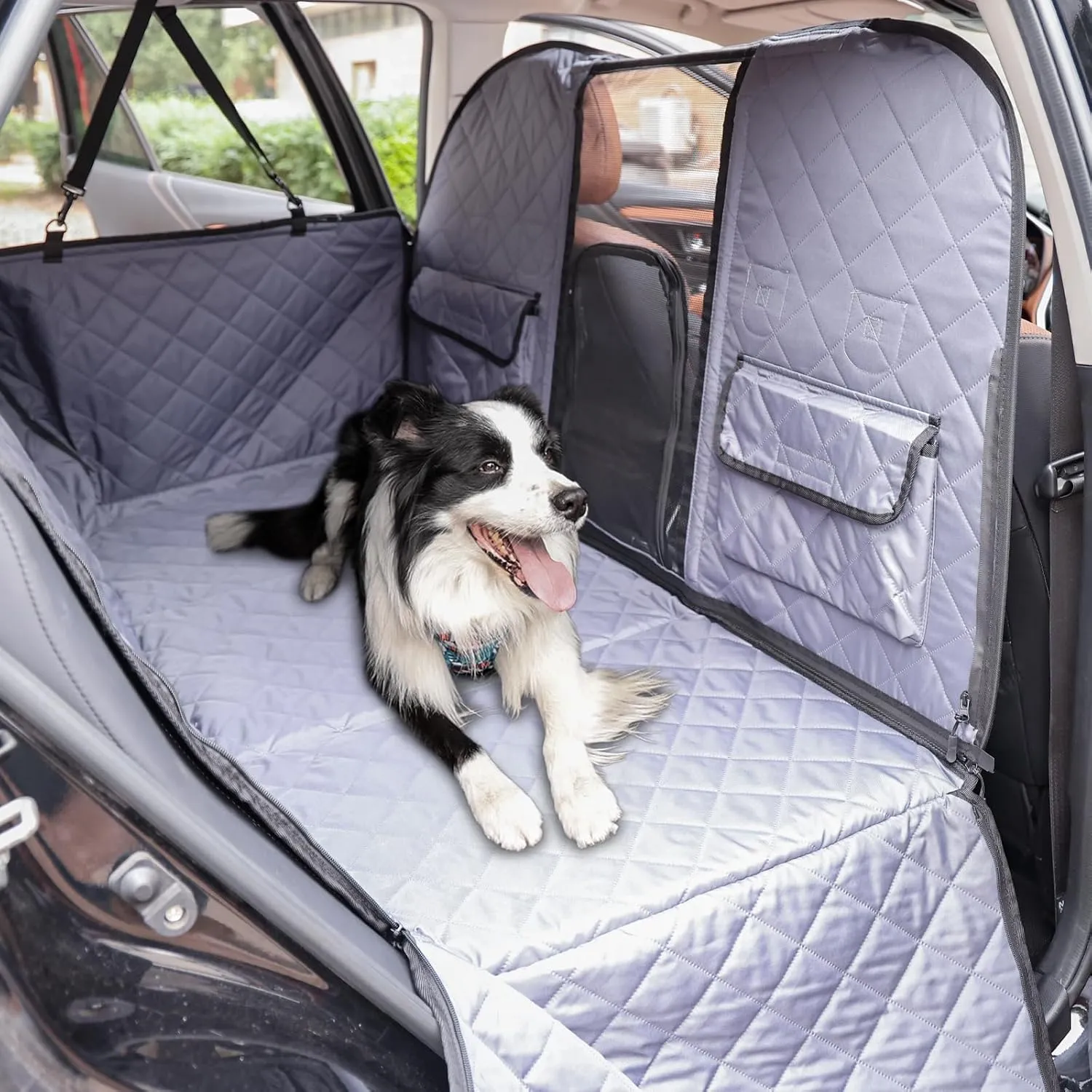 Back Seat Extender for Dogs Hard Bottom Hold 400lbs, 4 in1 Dog Car Seat Cover for Back Seat, Dog Car Hammock Waterproof Backseat Car Bed, Anti Dirt & Hair Pets for Car SUV, Truck