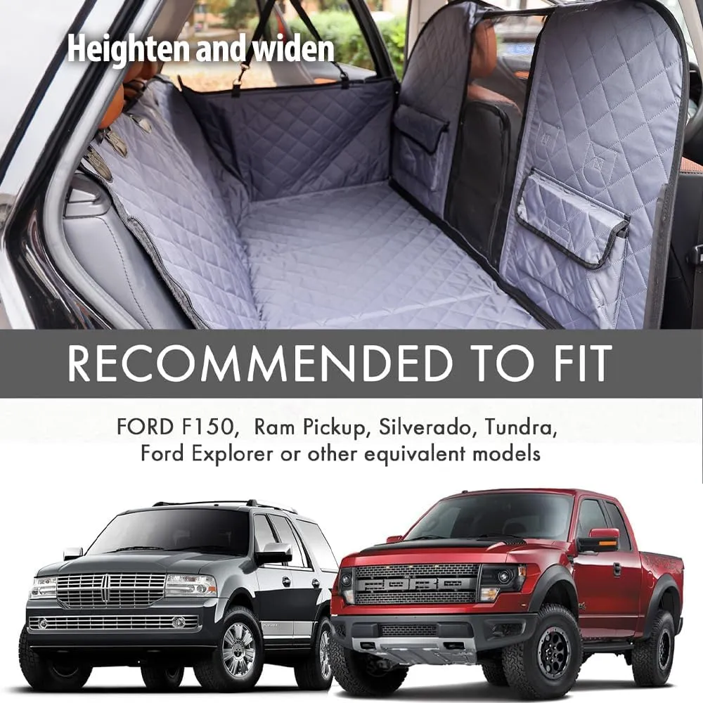Back Seat Extender for Dogs Hard Bottom Hold 400lbs, 4 in1 Dog Car Seat Cover for Back Seat, Dog Car Hammock Waterproof Backseat Car Bed, Anti Dirt & Hair Pets for Car SUV, Truck