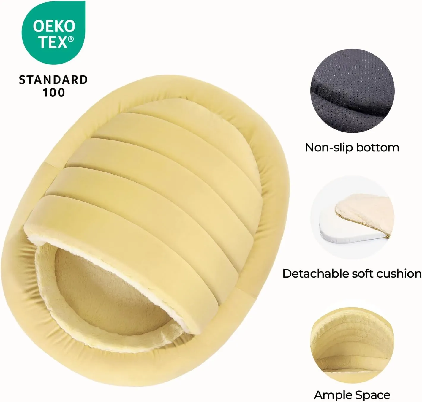 Balance 2 in 1 Cat Bed Cave for Kittens and Small Dogs, Cat Tents for Indoor Cats, Covered Cat Beds with Removable Cushion, Calming Cat Nest, Cat Hideaway, Washable Cat House with Non-Slip Bottom