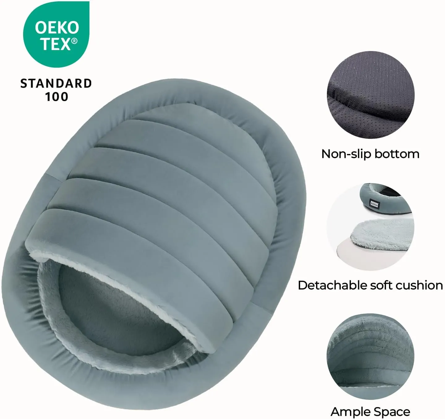 Balance 2 in 1 Cat Bed Cave for Kittens and Small Dogs, Cat Tents for Indoor Cats, Covered Cat Beds with Removable Cushion, Calming Cat Nest, Cat Hideaway, Washable Cat House with Non-Slip Bottom