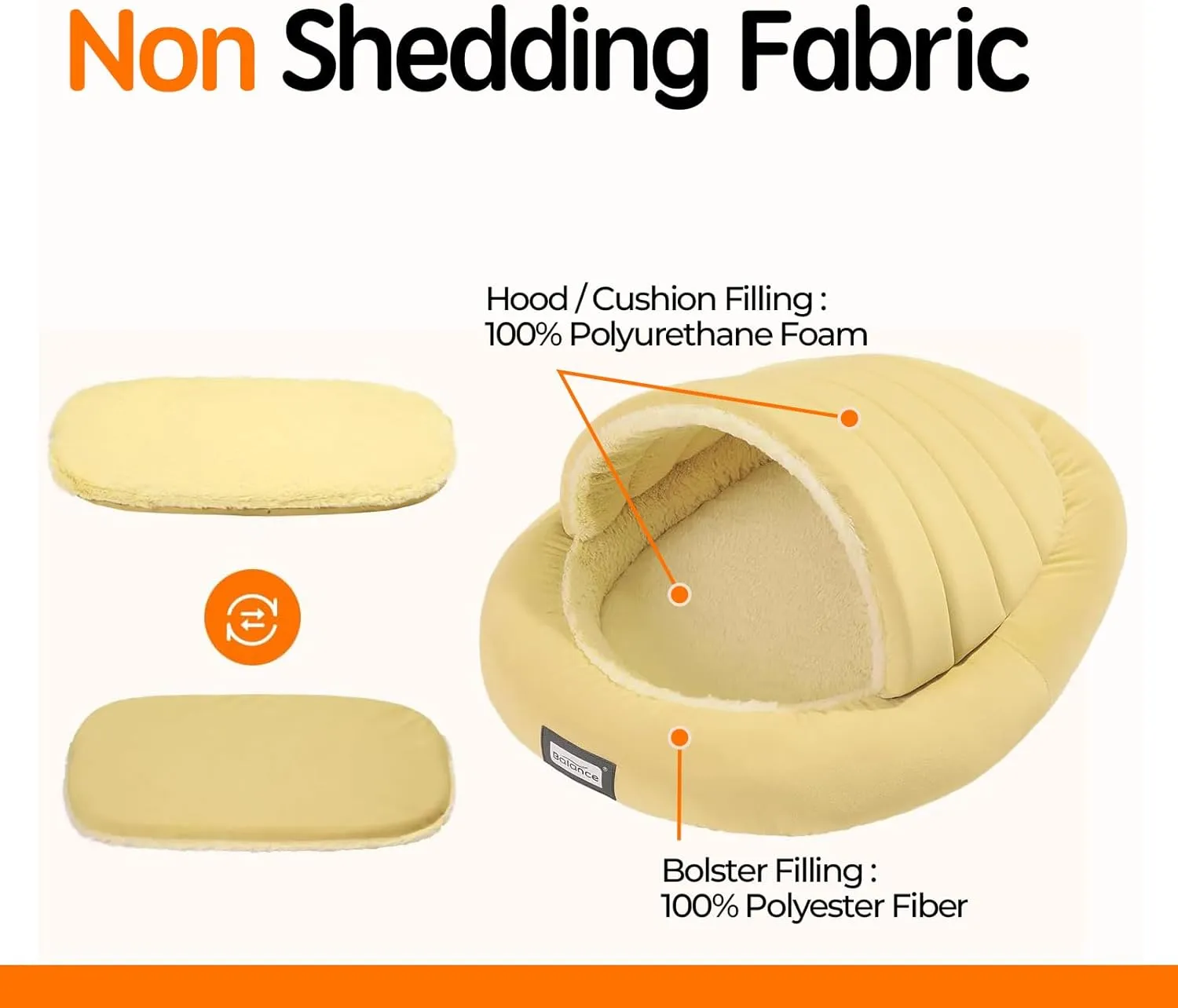 Balance 2 in 1 Cat Bed Cave for Kittens and Small Dogs, Cat Tents for Indoor Cats, Covered Cat Beds with Removable Cushion, Calming Cat Nest, Cat Hideaway, Washable Cat House with Non-Slip Bottom