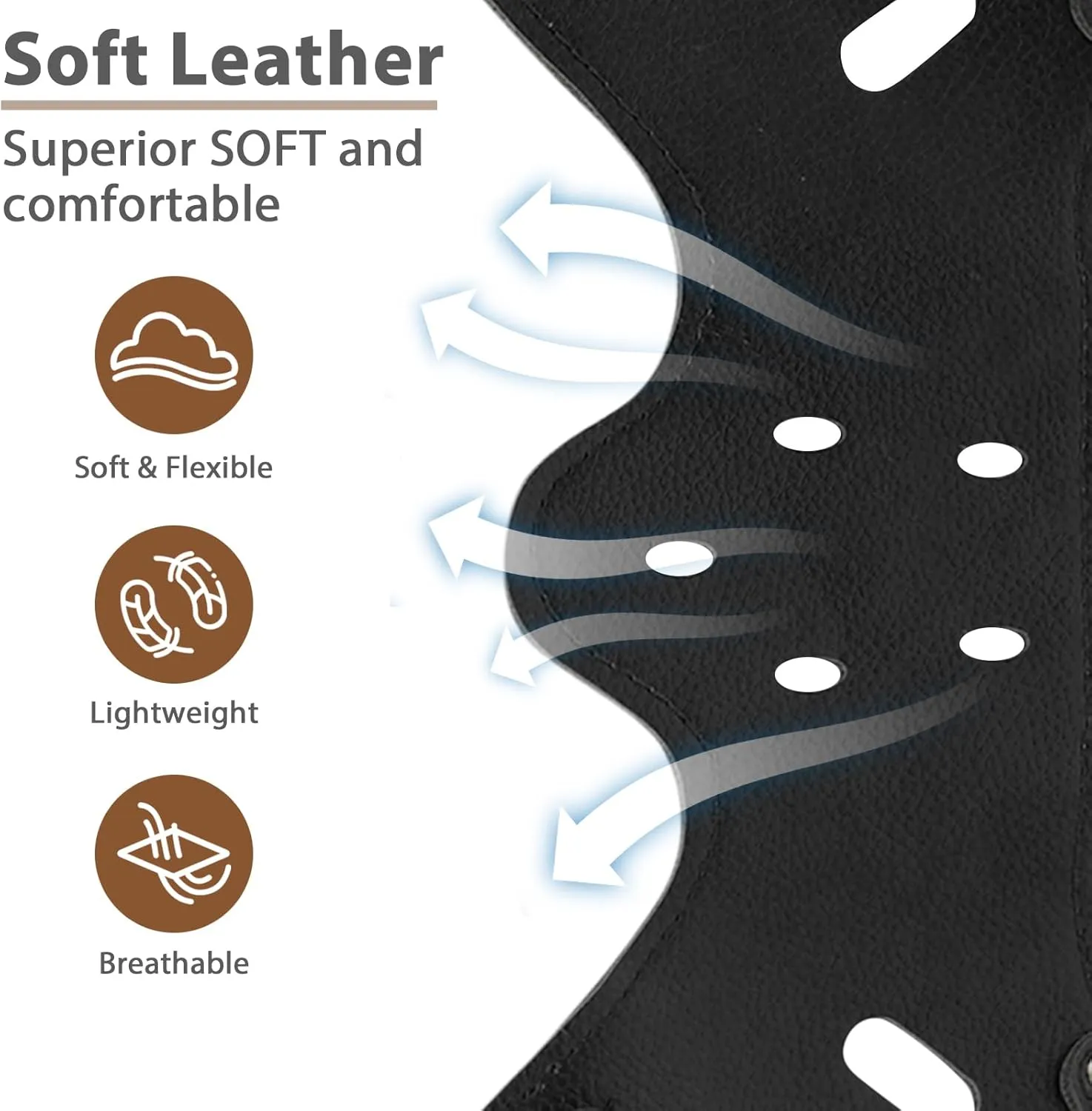 BARKLESS Dog Muzzle Leather, Soft Secure Anti-Barking Leather Muzzle for Large Sized Dogs to Prevent Biting, Breathable and Adjustable, Allows Drinking and Panting, Used with Collars