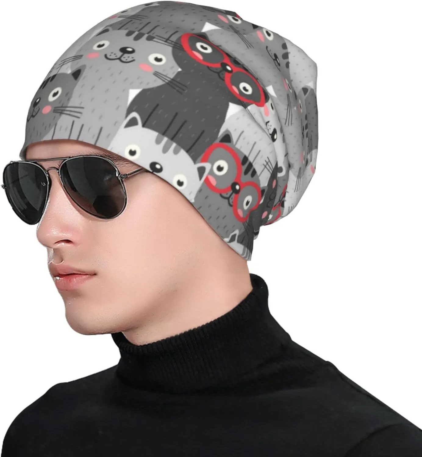 Beanie Chemo Hat Cancer Headwear Knitted Hats Baggy Slouchy Scarf Cap for Adults Women Men