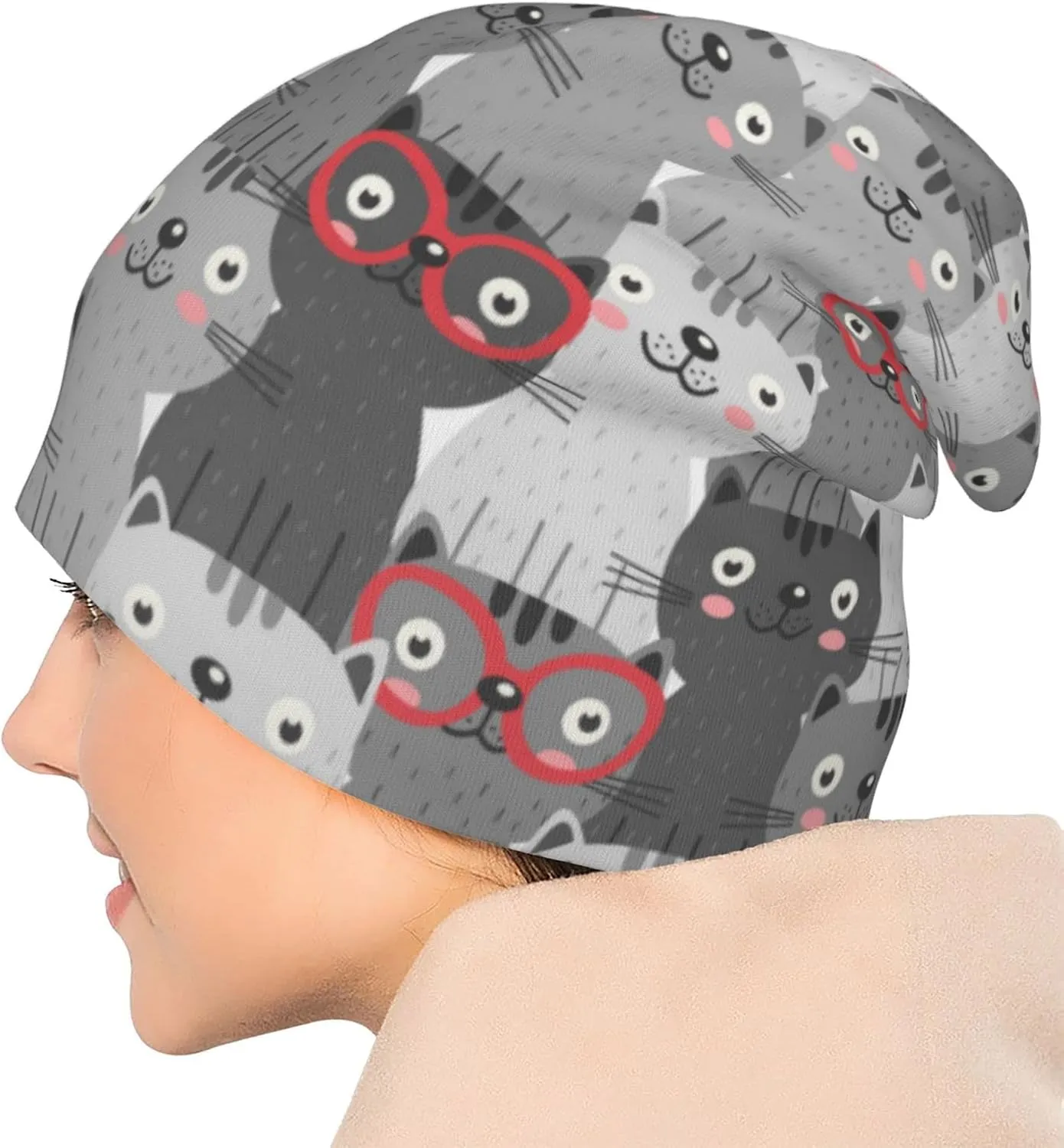 Beanie Chemo Hat Cancer Headwear Knitted Hats Baggy Slouchy Scarf Cap for Adults Women Men