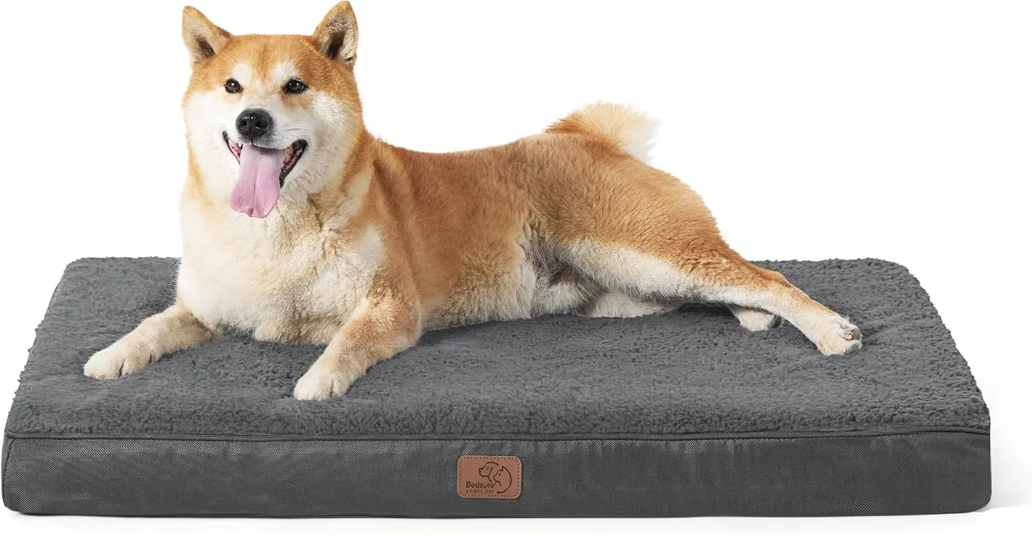 Bedsure Dog Bed Large Sized Dog - Orthopedic Waterproof Pet Beds with Removable Washable Cover, Egg Crate Foam Puppy Mat, Suitable for Pet Up to 65 lbs