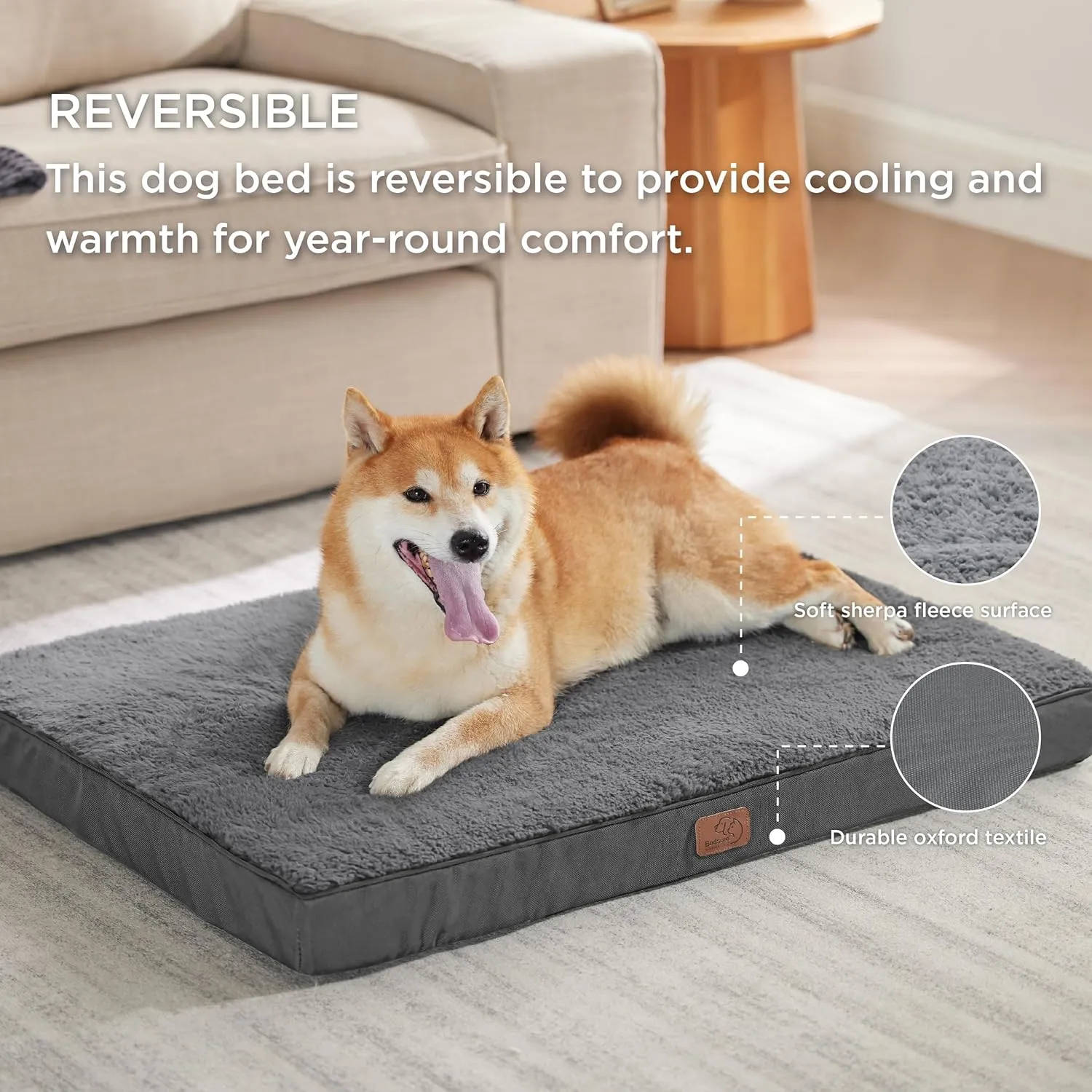 Bedsure Dog Bed Large Sized Dog - Orthopedic Waterproof Pet Beds with Removable Washable Cover, Egg Crate Foam Puppy Mat, Suitable for Pet Up to 65 lbs