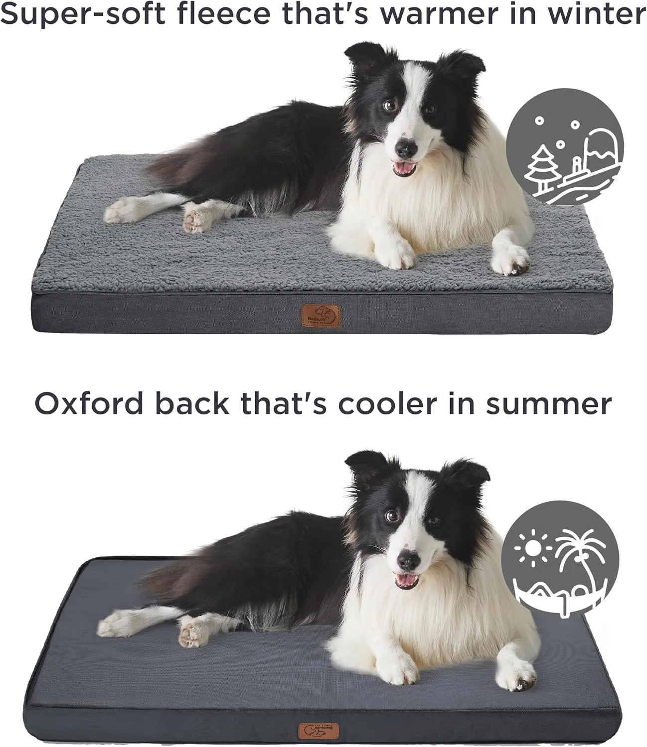 Bedsure Dog Bed Large Sized Dog - Orthopedic Waterproof Pet Beds with Removable Washable Cover, Egg Crate Foam Puppy Mat, Suitable for Pet Up to 65 lbs