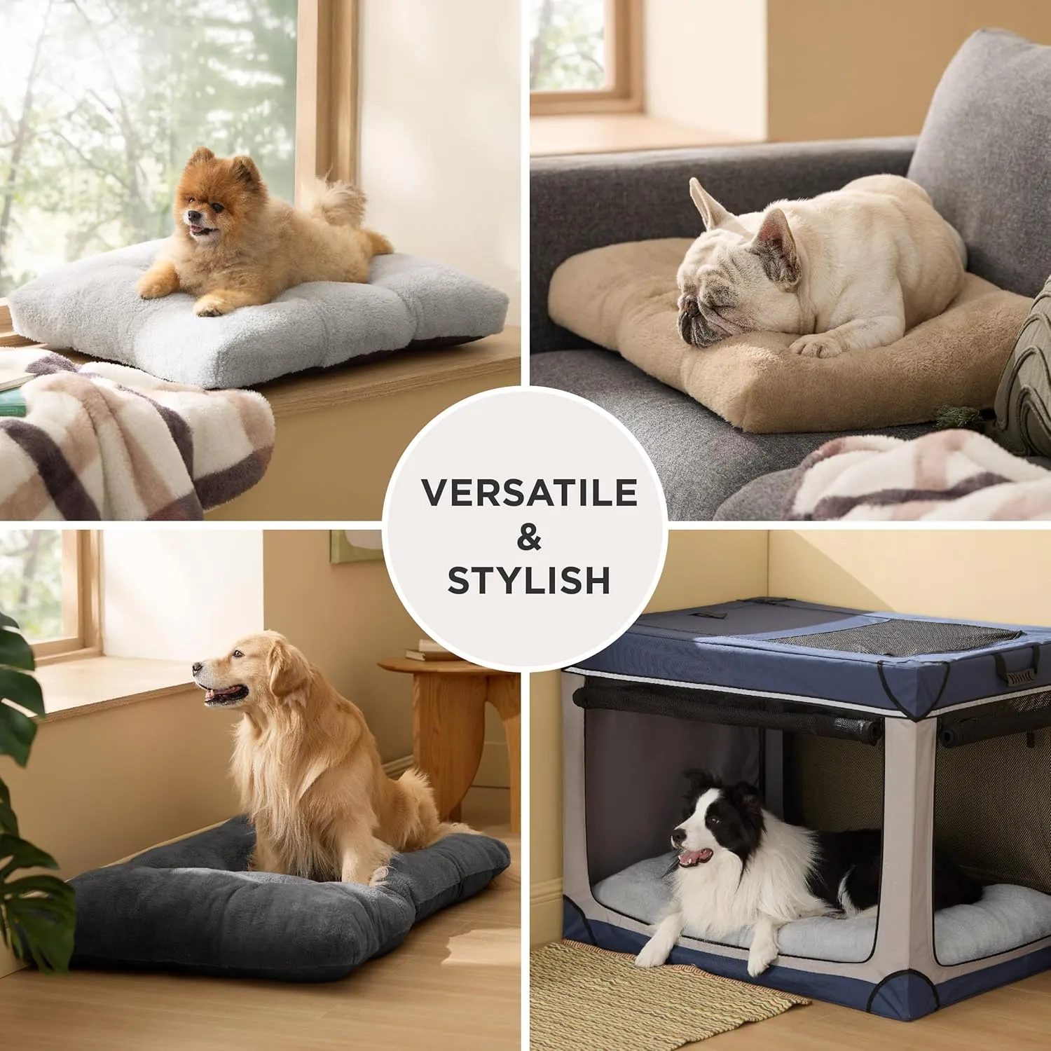 Bedsure Washable Dog Crate Bed for Extra Large Dogs, Comfort Fluffy Plush Pet Kennel Pad with Non-Slip Bottom, Machine Washable Pet Sleeping Mat, XL 41"x27", Gray