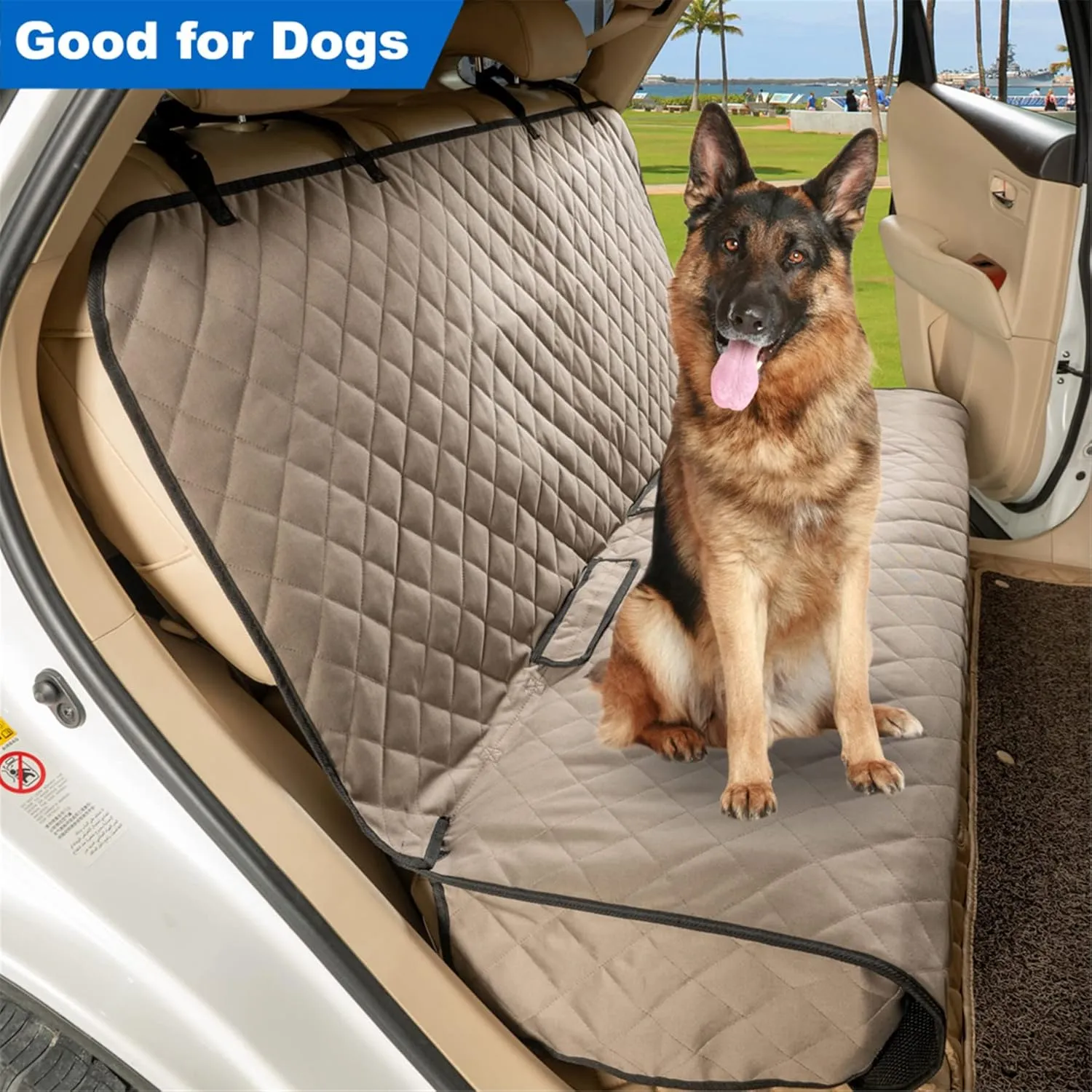Bench Car Seat Cover Protector - Waterproof, Heavy-Duty and Nonslip Pet Car Seat Cover for Dogs with Universal Size Fits for Vehicles, Trucks & SUVs