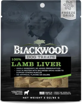 Blackwood Freeze Dried Raw Single Ingredient Dog Treats, 100% Lamb Liver, 3 Ounce Pouch, High Protein, Made in The USA