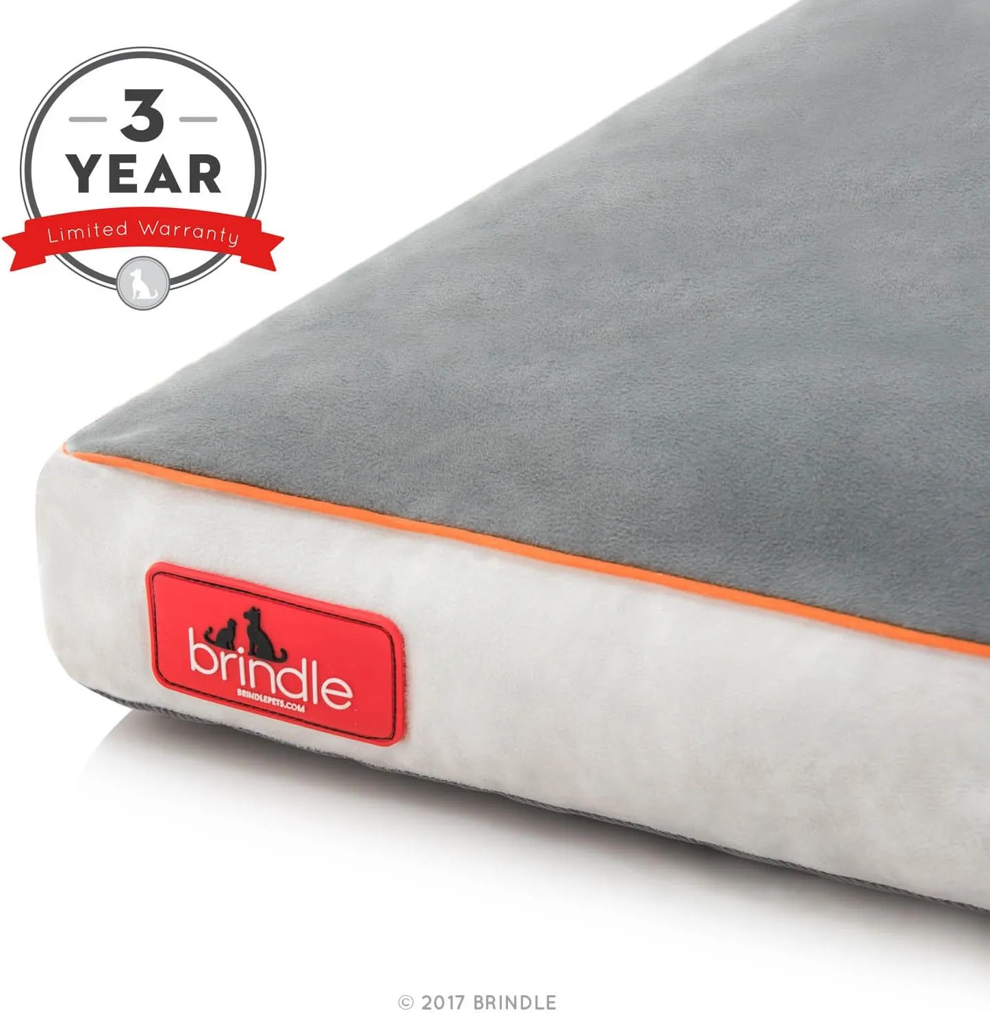 BRINDLE Stone Shredded Memory Foam Pet Bed - Pet Essentials - Orthopedic Design - Pet Crate Compatible - Machine Washable Cover - Indoor Pet Bed for Dogs, Puppies, Cats, and Rabbits - Size Medium
