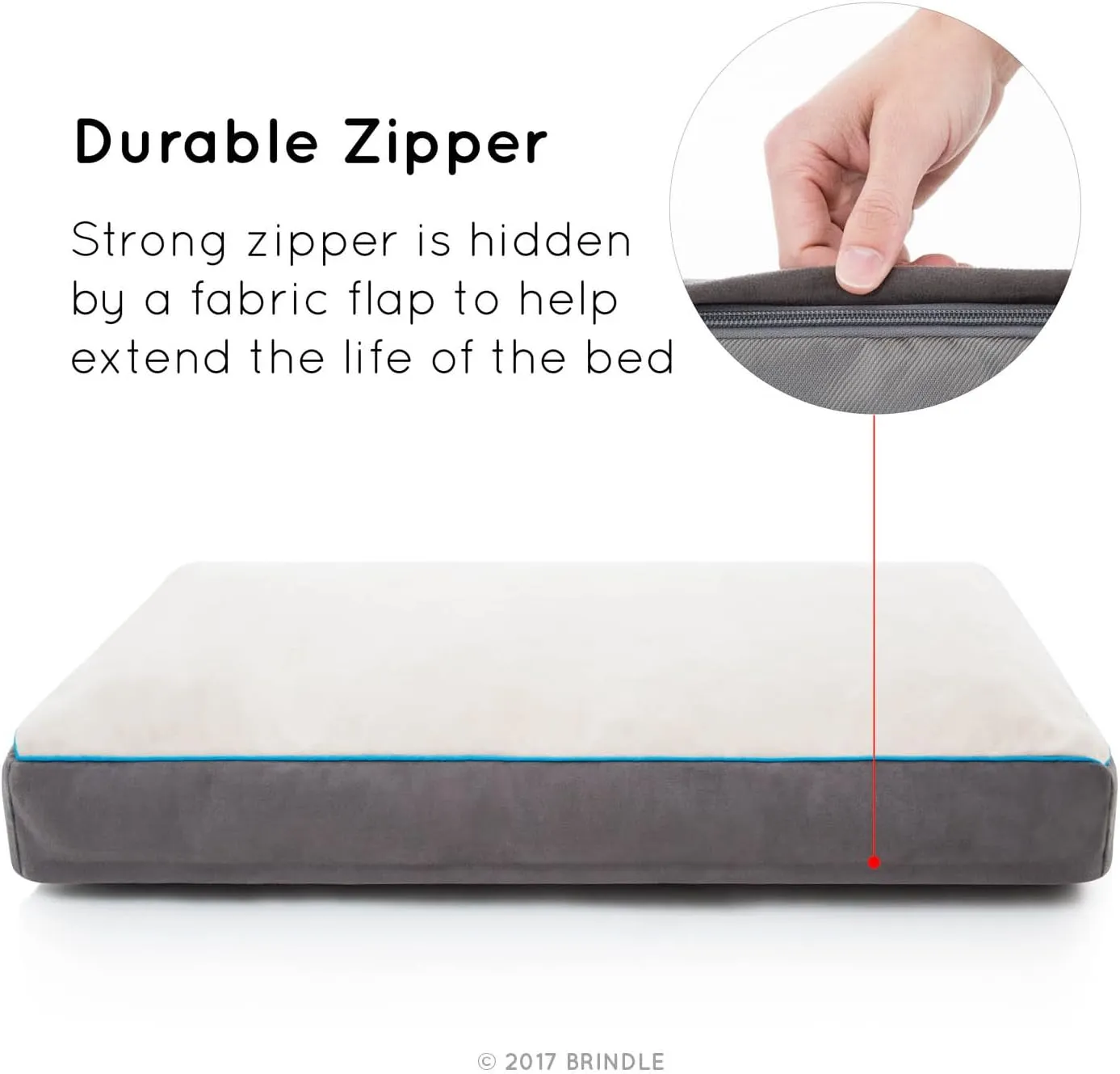 BRINDLE Stone Shredded Memory Foam Pet Bed - Pet Essentials - Orthopedic Design - Pet Crate Compatible - Machine Washable Cover - Indoor Pet Bed for Dogs, Puppies, Cats, and Rabbits - Size Medium