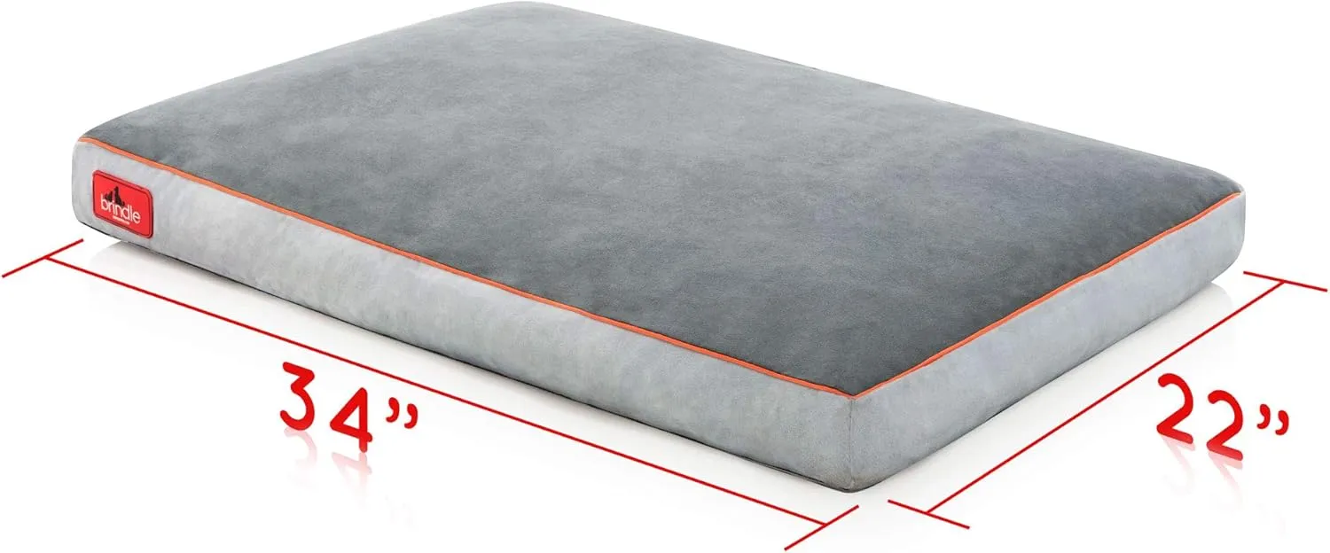BRINDLE Stone Shredded Memory Foam Pet Bed - Pet Essentials - Orthopedic Design - Pet Crate Compatible - Machine Washable Cover - Indoor Pet Bed for Dogs, Puppies, Cats, and Rabbits - Size Medium