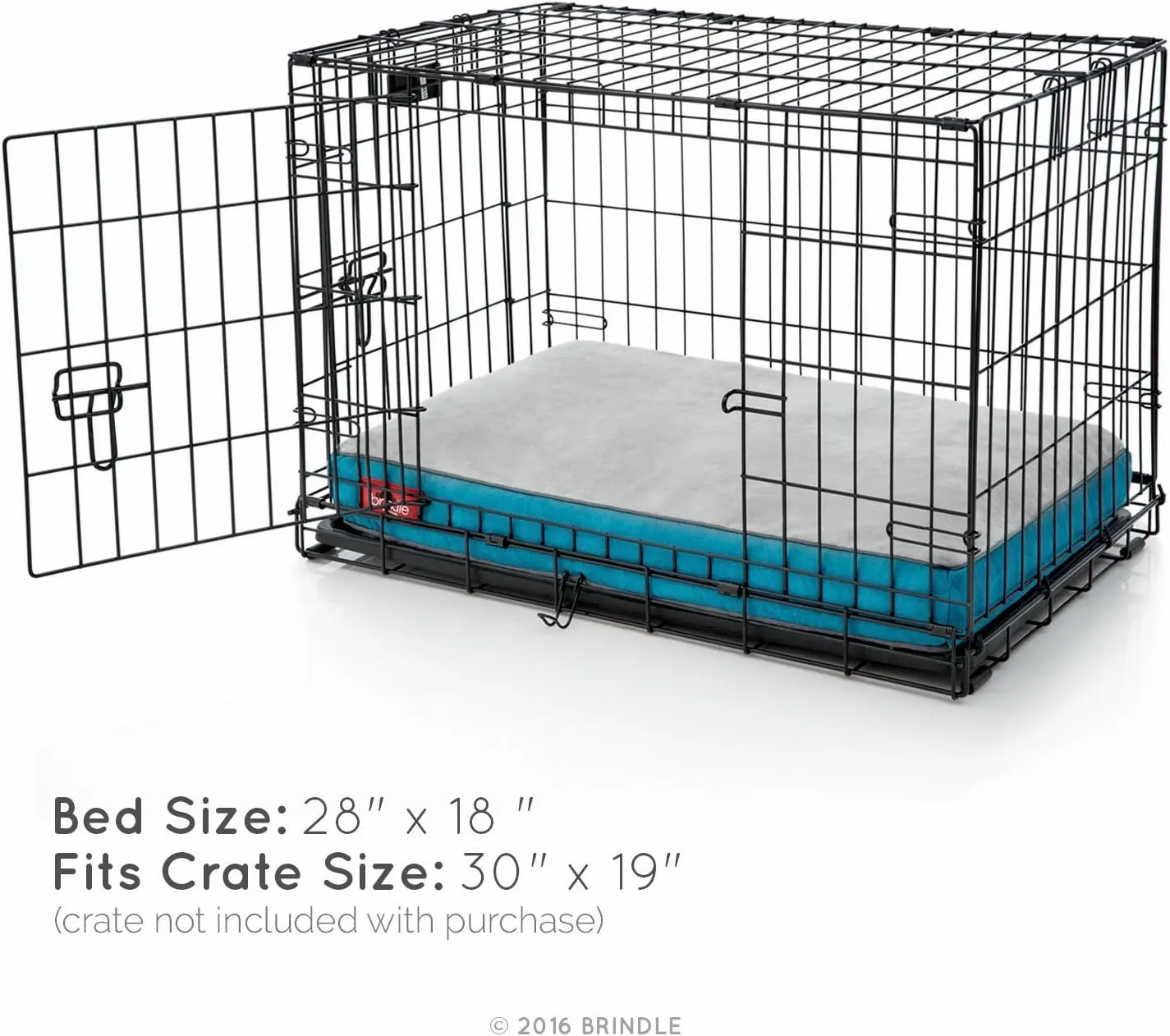 BRINDLE Teal Shredded Memory Foam Pet Bed - Pet Essentials - Orthopedic Design - Pet Crate Compatible - Machine Washable Cover - Indoor Pet Bed for Dogs, Puppies, Cats, and Rabbits - Size Medium