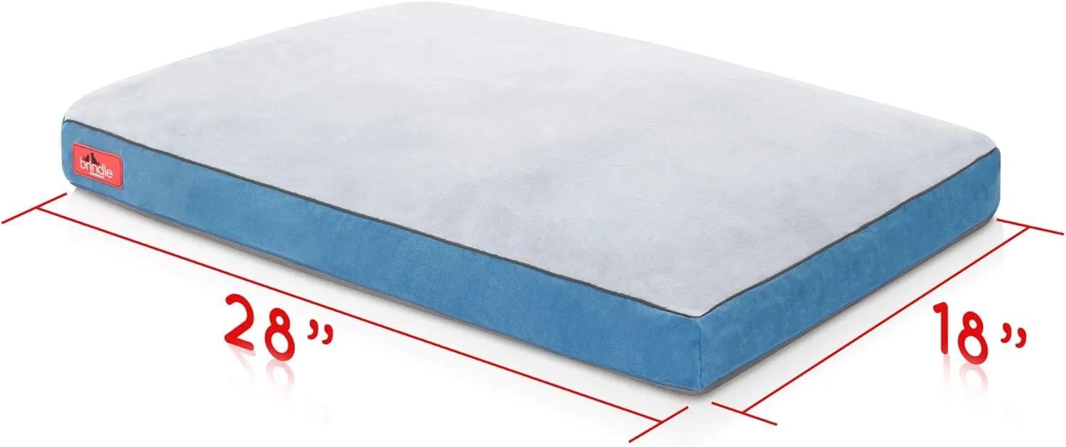 BRINDLE Teal Shredded Memory Foam Pet Bed - Pet Essentials - Orthopedic Design - Pet Crate Compatible - Machine Washable Cover - Indoor Pet Bed for Dogs, Puppies, Cats, and Rabbits - Size Medium