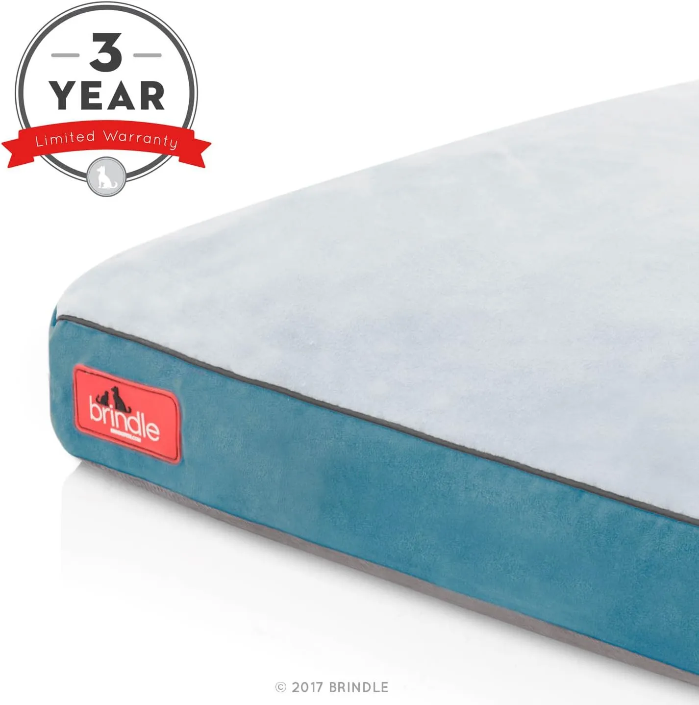 BRINDLE Teal Shredded Memory Foam Pet Bed - Pet Essentials - Orthopedic Design - Pet Crate Compatible - Machine Washable Cover - Indoor Pet Bed for Dogs, Puppies, Cats, and Rabbits - Size Medium