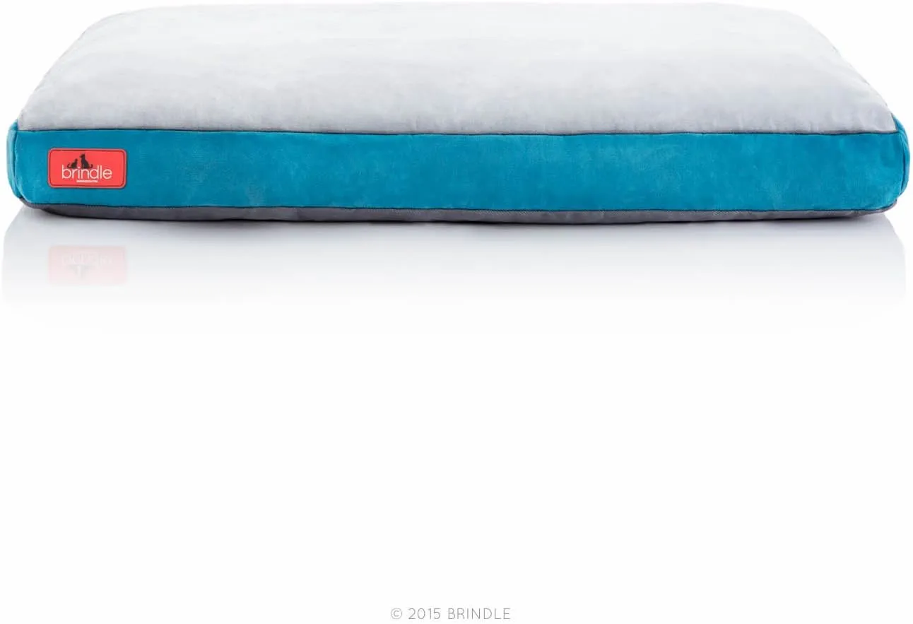 BRINDLE Teal Shredded Memory Foam Pet Bed - Pet Essentials - Orthopedic Design - Pet Crate Compatible - Machine Washable Cover - Indoor Pet Bed for Dogs, Puppies, Cats, and Rabbits - Size Medium