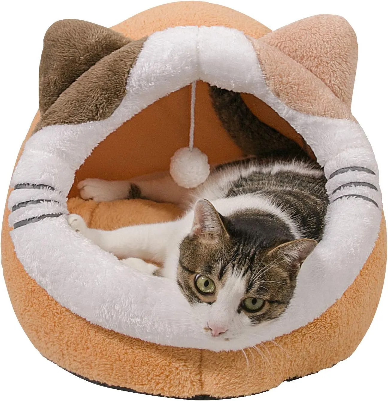 Cat Beds for Indoor Cats, Cat Cave Bed Cat Tent House Cat Hut with Rovemable Washable Cushioned Pillow, Kitten Beds, Small Dog Bed