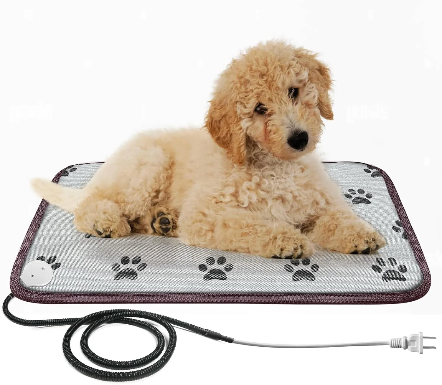 Cat Heating Pad, Heat Mat for Kittens, Heated Cat Bed, Waterproof, Cat Heating Pad Indoor, 23x17 in, Grey, Footprints:43*58''