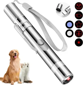 Cat Toys, Cat Toy Red Pointer for Indoor, Rechargeable, 5 Adjustable Patterns, 3 Modes Training Chaser Pet Toy Pointer, Interactive Pet Cat/Dog Toy for Cats Fun Playing Exercise