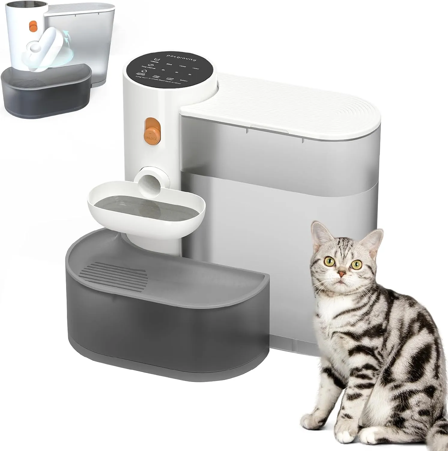 Cat Water Fountain - 3000ml Automatic Pet Drinking Fountain for Cats and Dogs, Ultra Quiet Pump, Water Level Window, No Filter Needed