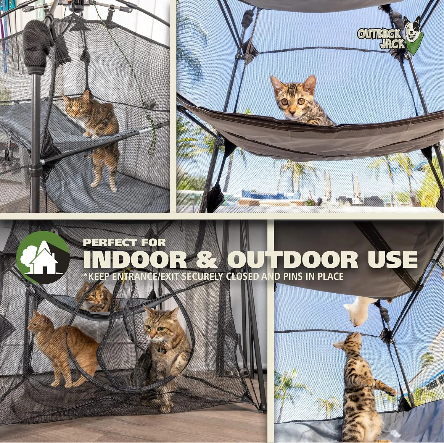 Catio Outdoor Cat Enclosure, (Kitty Katio) for Indoor Cat or Multiple Cats - Portable Tent, Play Tent for Cats, Catio, Outside Enclosure