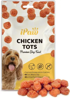 Chicken Tots Dog Treats for Puppy Training, All Natural Human Grade Dog Treat, Hypoallergenic, Easy to Digest (Chicken Tots)