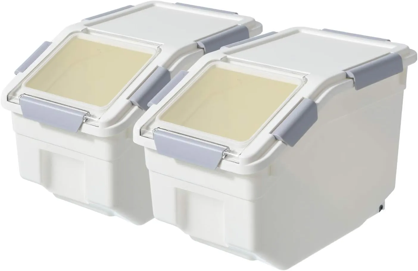 CITY BABY 2 Pack Airtight Flour Storage Container With Scoop,Dry Food, Sugar, Baking Supplies,Rice Container Set -BPA Free- Pet Food Storage Container,Dog Cat Birds Food Bin(13LB)