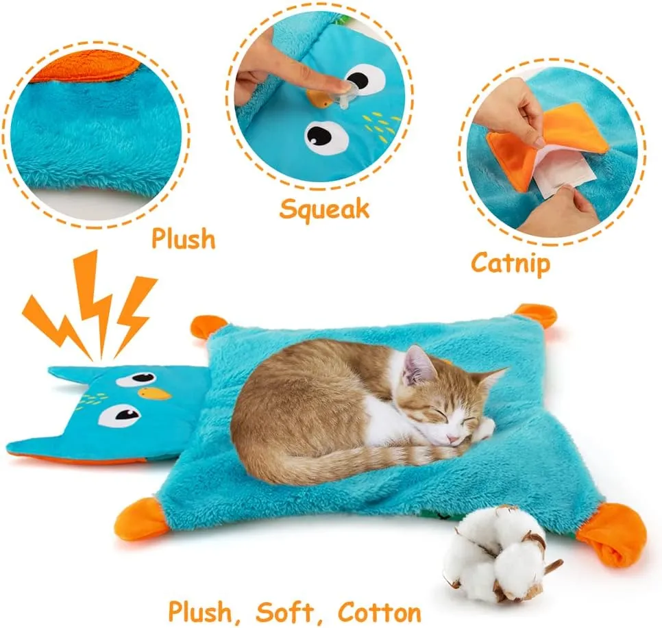 Cute Soft Catnip Mat, Interactive Cat Toys for Indoor Cats