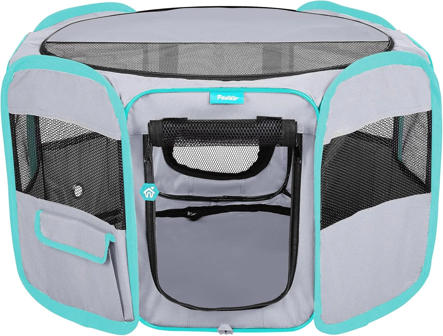 Deluxe Premium Pet Dog Playpen Portable Soft Dog Exercise Pen Kennel with Carry Bag for Dogs, Cats, Kittens, and All Pets (Small, Grey)