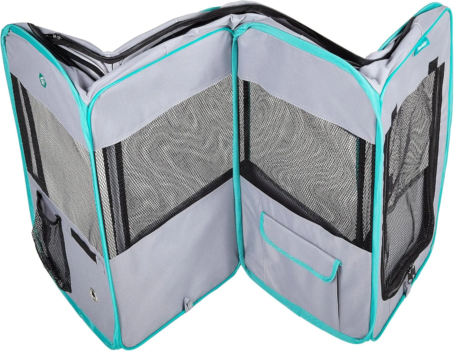 Deluxe Premium Pet Dog Playpen Portable Soft Dog Exercise Pen Kennel with Carry Bag for Dogs, Cats, Kittens, and All Pets (Small, Grey)
