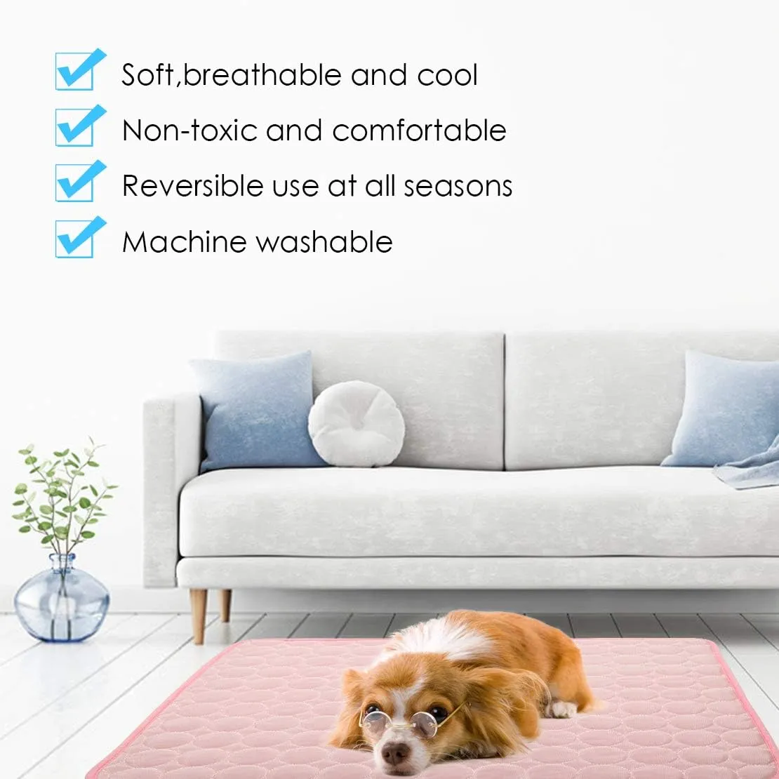 Dog Cooling Mat, Pet Cooling Pads for Dogs, Summer Cooling Bed for Cats, Portable Pet Cooling Cushion for Home or Outdoor