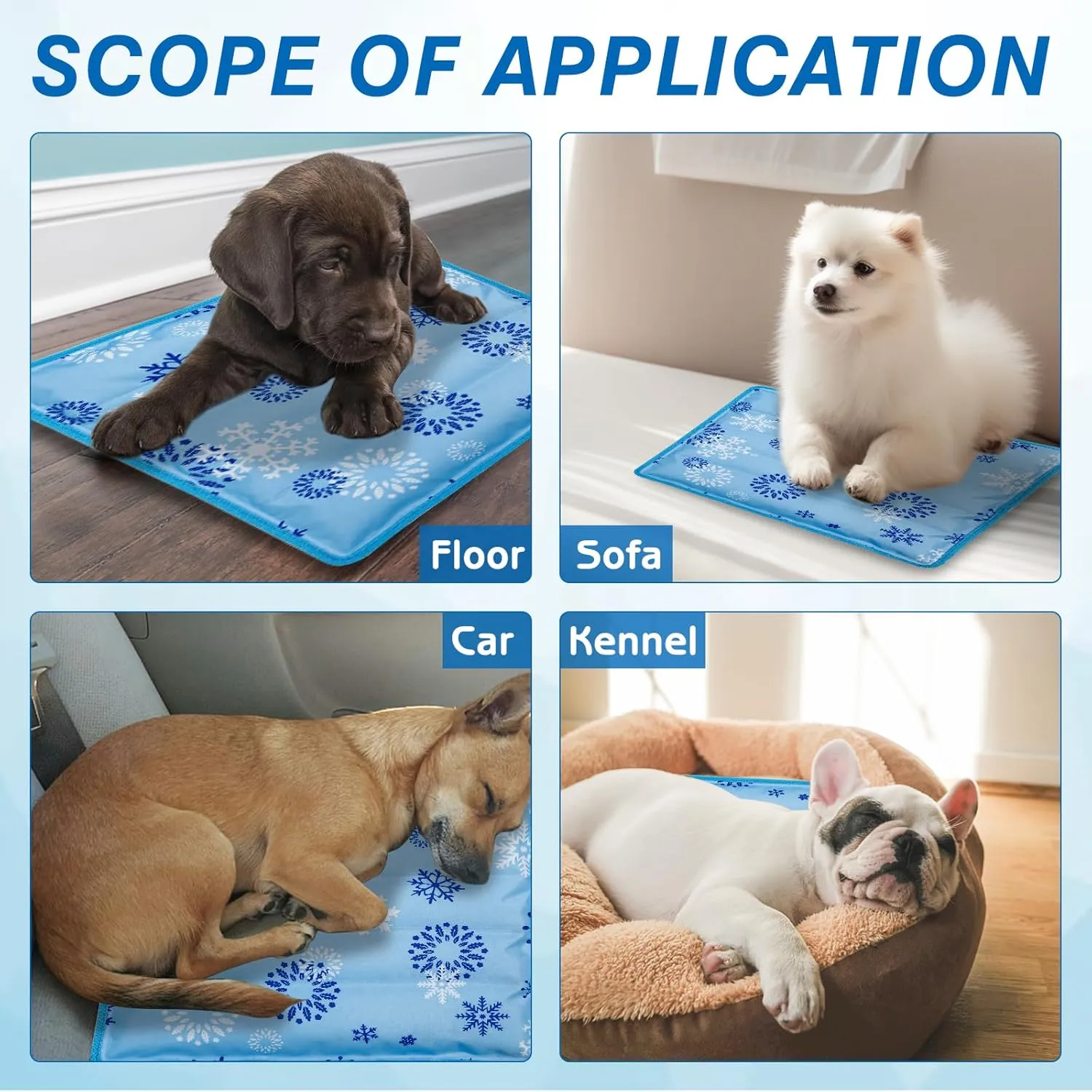 Dog Cooling Mat Water Injection Pet Cooling Pads Dogs & Cats Pet Cooling Blanket for Outdoor Car Seats Beds
