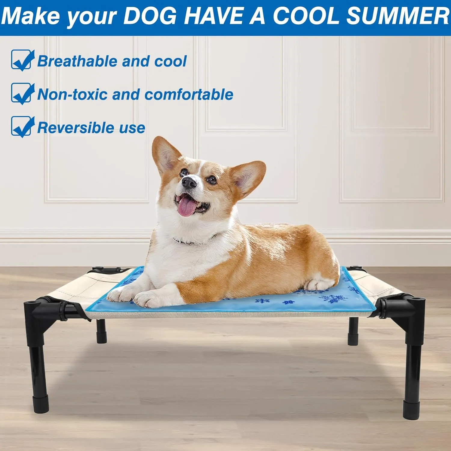 Dog Cooling Mat Water Injection Pet Cooling Pads Dogs & Cats Pet Cooling Blanket for Outdoor Car Seats Beds