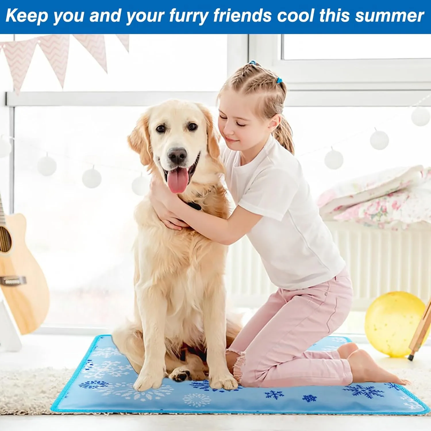 Dog Cooling Mat Water Injection Pet Cooling Pads Dogs & Cats Pet Cooling Blanket for Outdoor Car Seats Beds